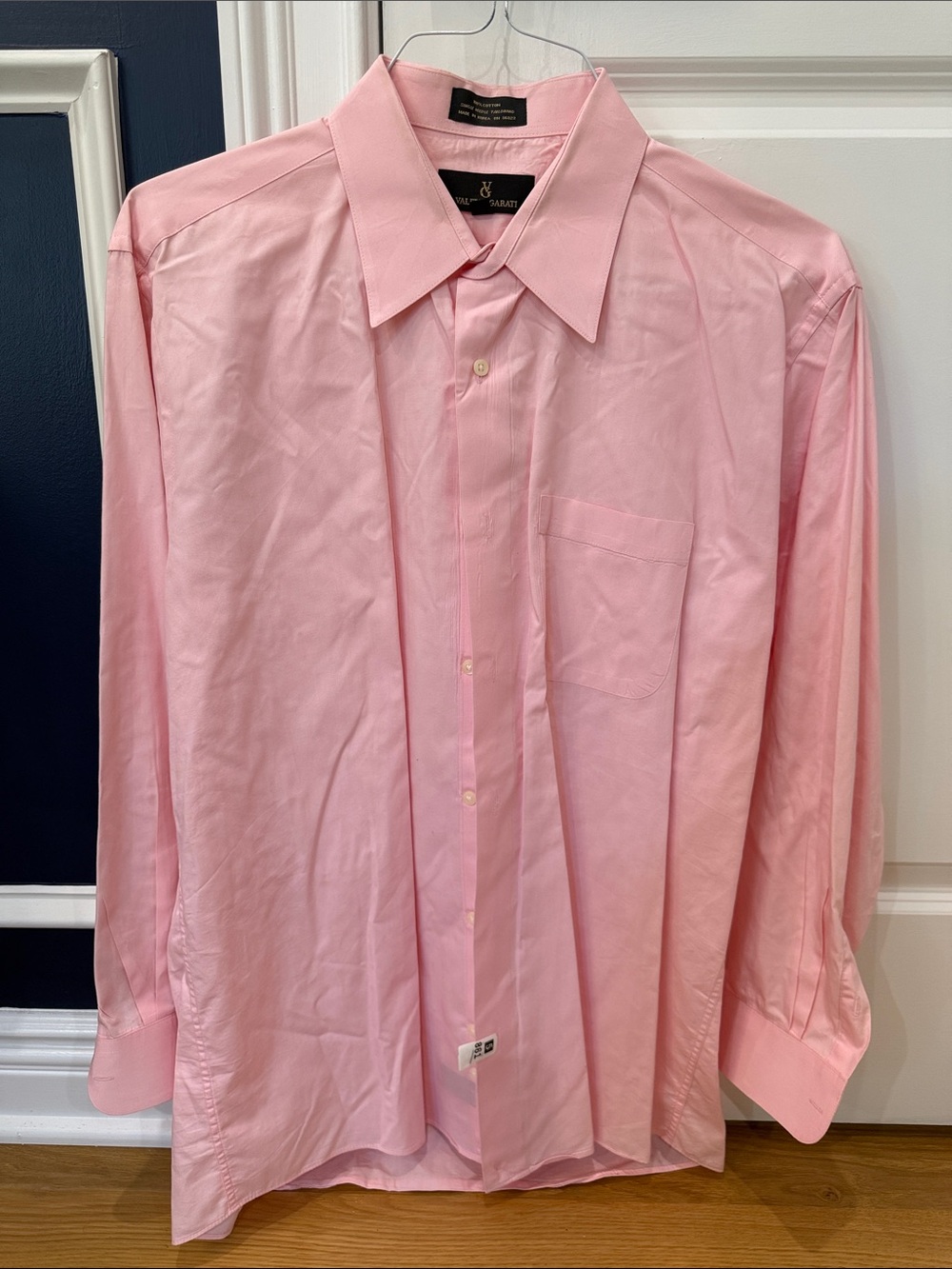 Classic Men's Light Pink Long-Sleeve Dress Shirt by Stafford
